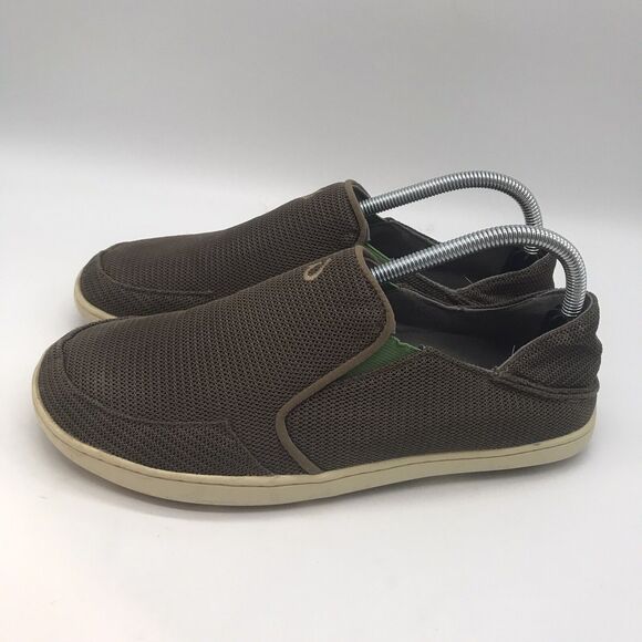 OluKai Nohea Mesh Slip On Loafer Taupe Brown Men's size 8 Deck Shoe (10188-13AP) - Picture 3 of 11